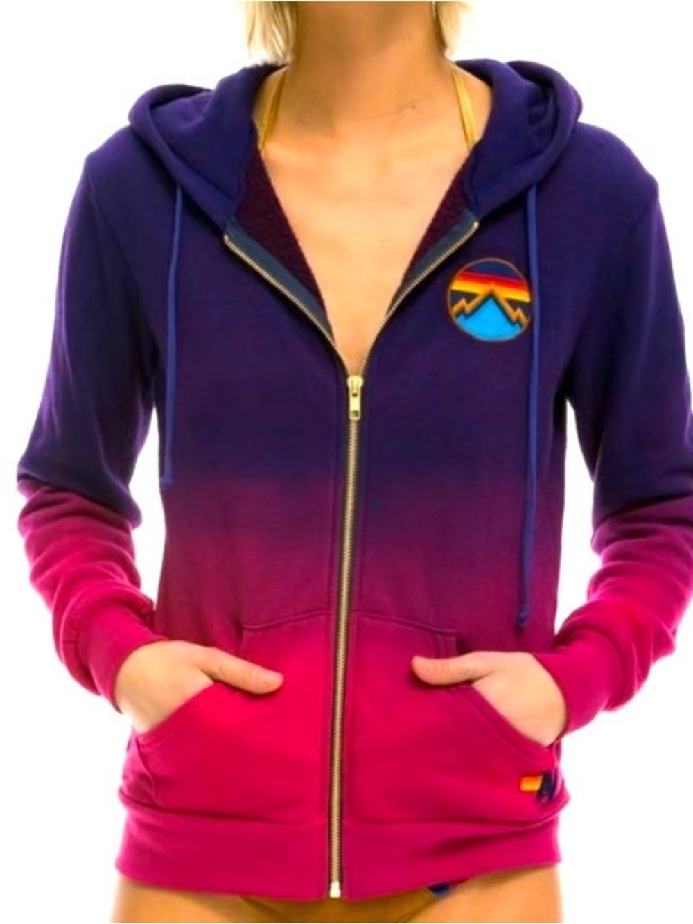 Women’s Purple-to-Pink Gradient Zip Hoodie